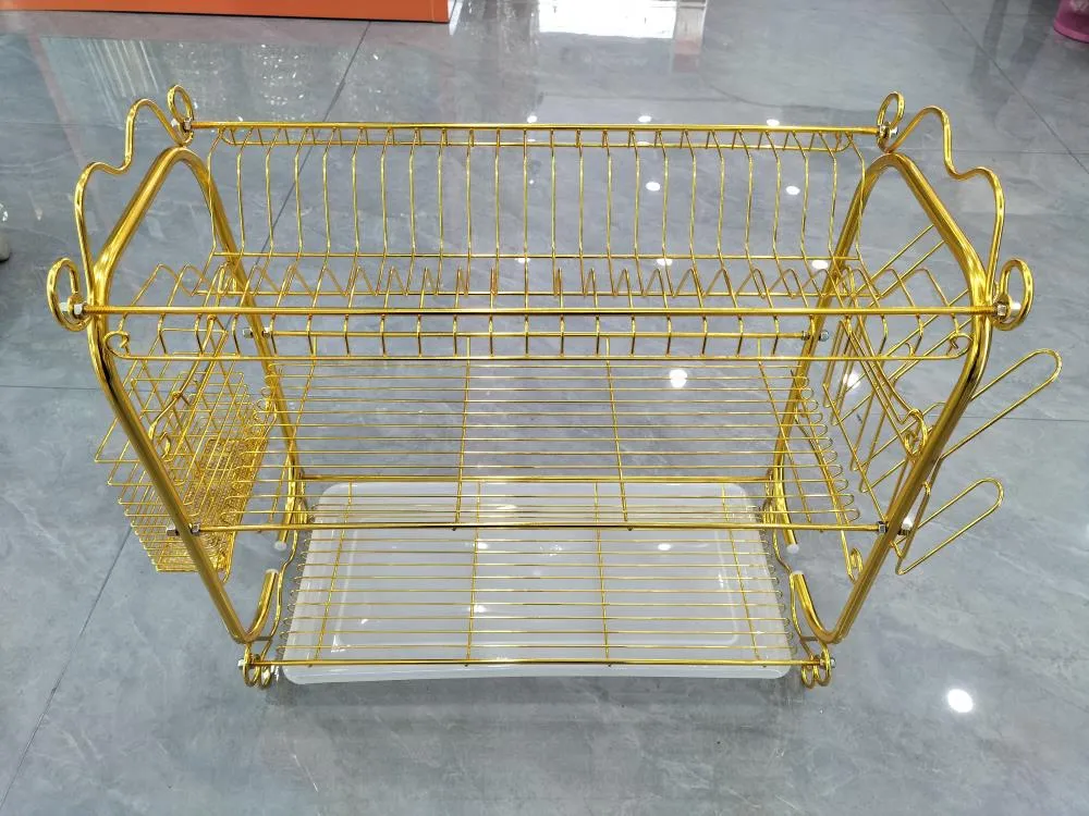 KD-6604,方形3层碗架 黄金色